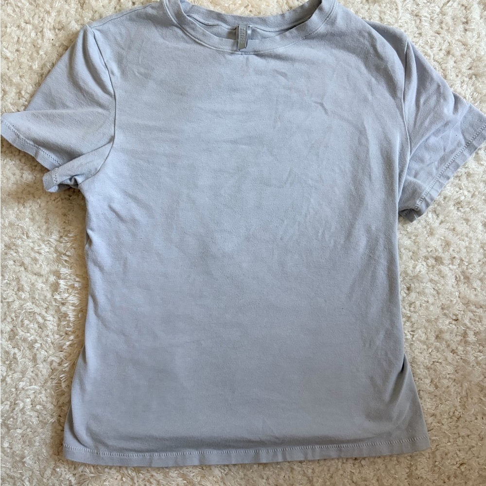 Skims Light Blue/Grey Short Sleeve Tee
